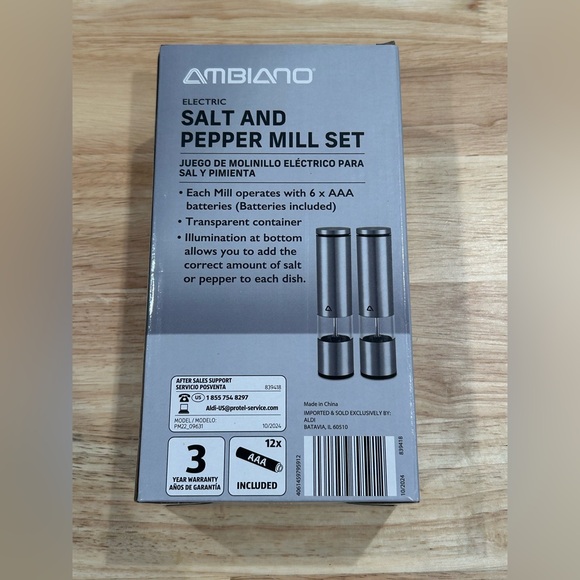Ambiano Electric Salt and Pepper shakers! NWT - Picture 3 of 5
